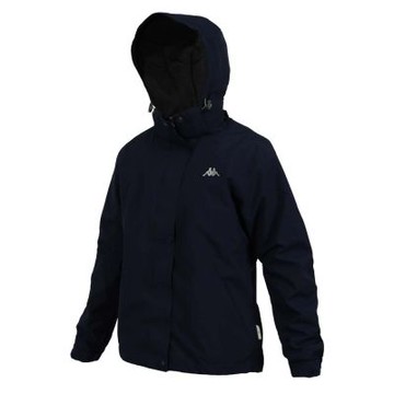 KAPPA 女內磨毛防水透濕雙層風衣外套-防潑水 運動 慢跑 上衣 342773W-B29 丈青銀