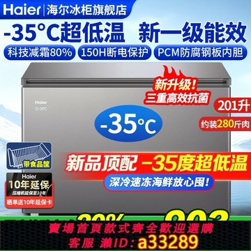 【臺灣公司 可開發票】海爾冰柜201/143/100升-35℃臥式小型家用商用大容量冷藏冷凍冰箱