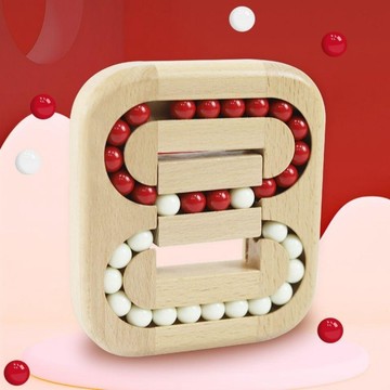 💖臺灣-熱賣💖滾珠遊戲 迷宮玩具 平面滾珠櫸木 成人木製益智玩具防癡呆互動樂趣06M5