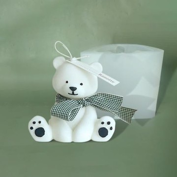 韓國ins可愛坐立小熊香薰蠟燭硅膠模具石膏擺件手工diy自制伴手禮