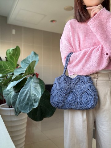 NEW! 復古花磚拼接提包