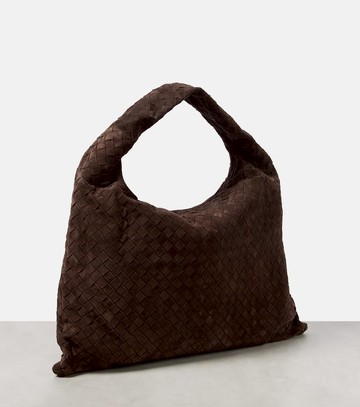 Bottega Veneta Hop Intrecciato Large suede shoulder bag