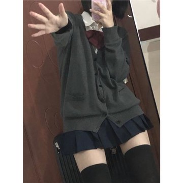原創jk毛衣制服套裝秋冬日系學院風校供感jk毛衣針織開衫長袖外套