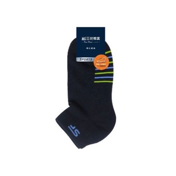 [家速配]三花1/4毛巾底運動襪-#466藍