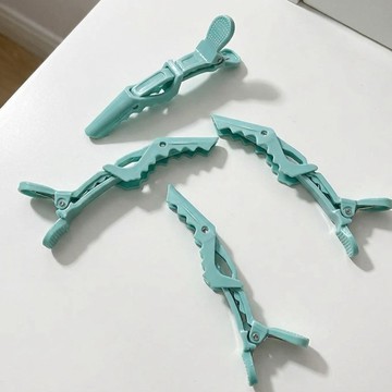 Bijoux C.鱷魚壓夾湖水綠4入