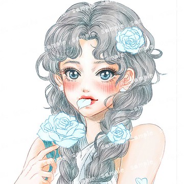 藍玫瑰或一朵玫瑰貼紙