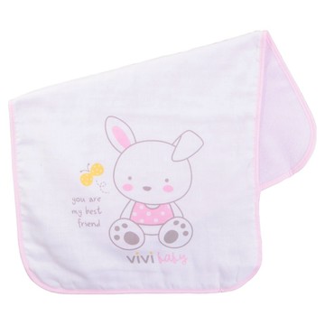 vivibaby 艾瑪兔雙面澡巾  粉色  50 x 30cm
