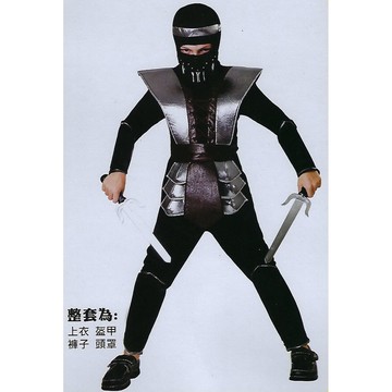 派對達人萬聖節服裝,萬聖節裝扮,忍者裝,忍者服裝.變裝派對,兒童變裝服-小男銀龍忍者