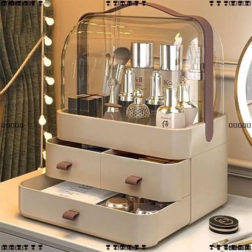 超實惠 九 桌面收納 收納盒 網紅化妝品收納盒防塵置物架抽屜式桌面護膚品收納家用口紅梳妝臺