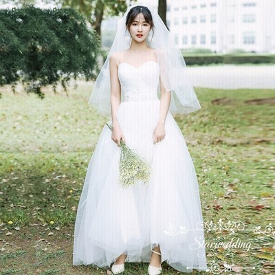 ウエディングドレス Aライン 二次会 袖あり 白 ロングドレス 花嫁 ブライダル 海外挙式 大きいサイズ パーティードレス 演奏会 披露宴 通販 Lineポイント最大get Lineショッピング