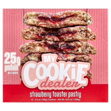 My Cookie Dealer Protein, 蛋白質曲奇，草莓吐司糕點味，12 塊，每塊 3.8 盎司（108 克）
