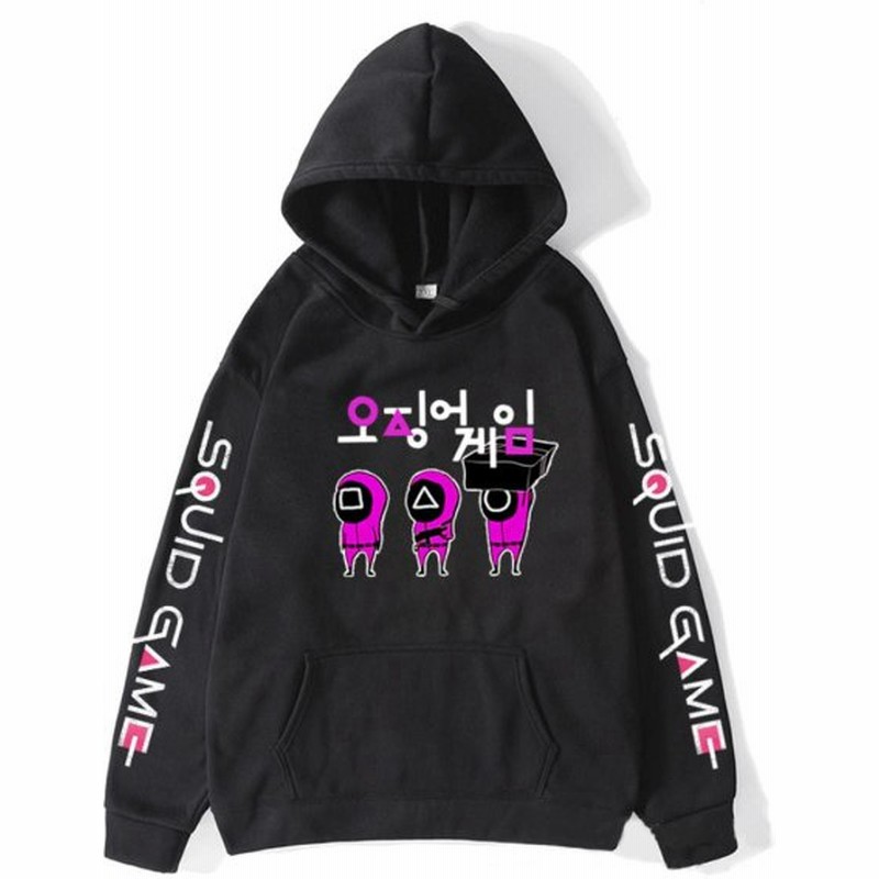 イカゲーム トレーナー フードt フード付き Tシャツ パーカー 長袖 キャラクター メンズ レディース 韓流 通販 Lineポイント最大get Lineショッピング