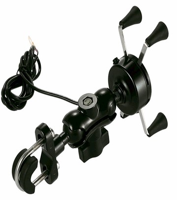 X型機車手機架 導航架 手機USB車充  摩托車6吋手機架-黑