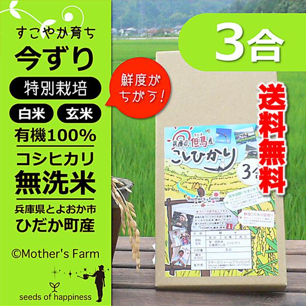 新米 無洗米 3合 コシヒカリ お試し 白米 令和5年産 今ずり米 特別栽培米 送料無料 ポイント消化