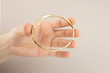 敲擊紋中性黃銅手環-黃銅-手作