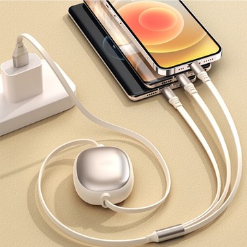 好拾選物 三合一伸縮收納充電線(買1送1)