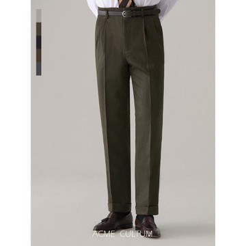 【利落垂順】AC騎兵斜紋美麗諾純羊毛好萊塢西褲男正裝高級感長褲