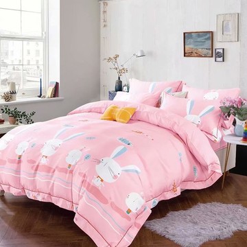 萊賽爾  琪琪寶貝 粉色  薄床包186 x 182cm + 枕套75 x 45cm  床包 + 枕套組