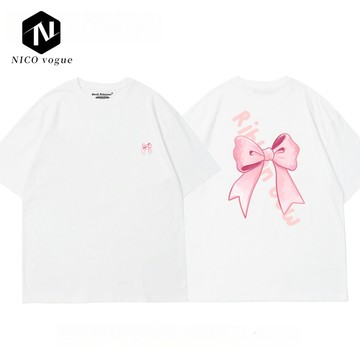 【Nico】100%純棉 少女風 韓版上衣 女生上衣 短袖T恤女 短袖 夏天衣服 寬鬆衣服 上衣 短袖T恤男  衣服女
