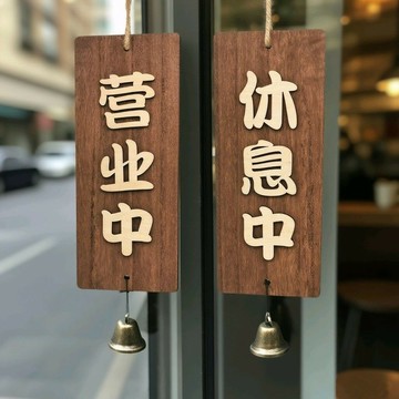 標示牌 指示牌 立牌 展架 宣傳牌 廣告牌 免運 開立發票 木質店鋪正在營業中歡迎光臨掛牌雙面休息外出中電話提示門牌訂製