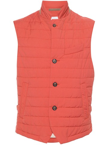 Eleventy - quilted wool-blend gilet - men - Polyamide/Wool/Polyester - 56 - Red