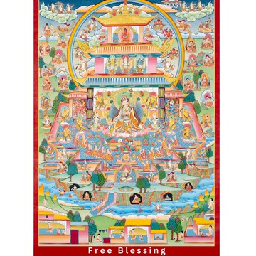 24K黃金復古古魯辛剛傳統唐卡畫作