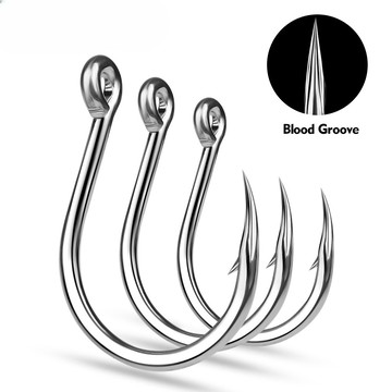 【TTFF】海釣慢搖鐵板鉤10個/包高碳鋼血槽單鉤 船釣鐵板鉛魚鉤帶孔綁毛魚鉤現貨批發