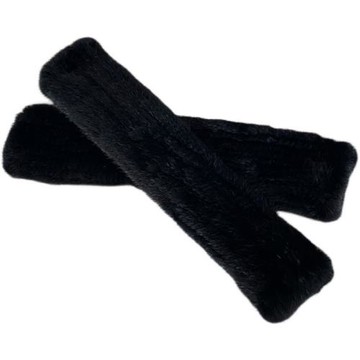 水貂毛皮草袖套半截手套貂皮袖子假袖子女秋冬保暖手臂套護腕露指