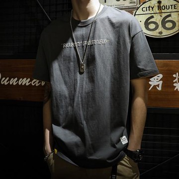 夏季重磅純棉短袖t恤男寬松潮牌大碼假兩件體恤男生潮流加大半袖