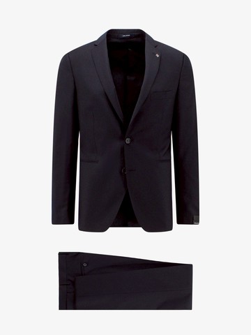 Virgin wool suit with removable iconic brooch - TAGLIATORE - gender_Man