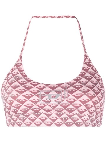 Diesel - monogram-print sports bra - women - Spandex/Elastane/Nylon/Polyester - XS - Pink