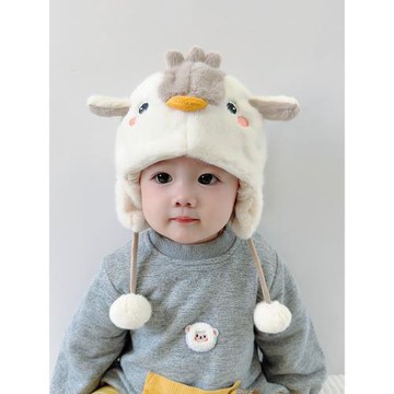 企鵝造型嬰兒帽子秋冬季超萌可愛男女寶寶冬天護耳加厚兒童毛絨帽