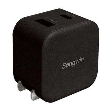 Songwin 尚之宇 超迷你折疊雙孔充電器 ACD12 25W  黑色  1個