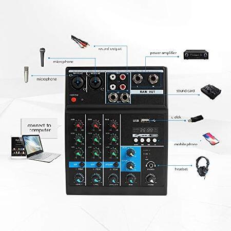 Professional Audio Mixer, ALPOWL Sound Board Console System, Interface Channel Digital USB Bluetooth MP3 Computer Input 48V Phantom Power St並行輸入