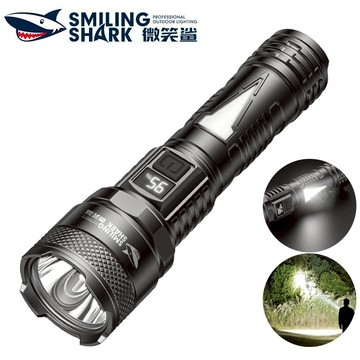 微笑鯊正品 SD5269 LED聚光手電筒強光 超亮COB側燈 4檔 Type-C帶數顯 輕巧便捷 防水戶外露營工作巡邏
