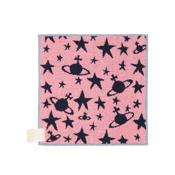 日本 Vivienne Westwood 雙面色毛巾手帕-粉藍 25x25cm (JN1099)