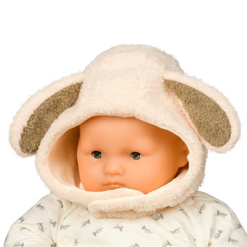 akachan honpo - 刷毛帽-動物 小尺寸-象牙白色