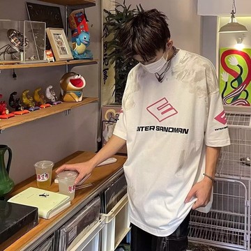 新款短袖t恤男 夏季韓版潮流簡約短袖上衣 港風寬鬆休閒潮牌體恤衫