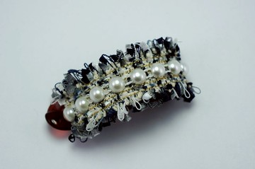 B3-馬尾側夾(L)- 髮夾抓夾馬尾夾公主頭類 小香風珍珠