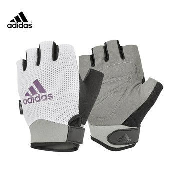ADIDAS Training 女用透氣訓練手套 愛迪達 半指手套 重訓 象牙灰 女款健身手套 ADGB-1325