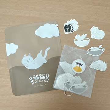 豆貓貓們的茶包貼紙-豆花