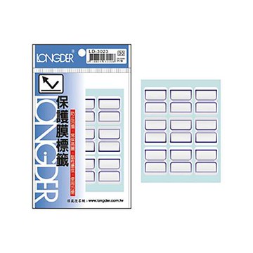 龍德LONGDER保護膜標籤/LD-3023/藍框/25x30mm/90張/包