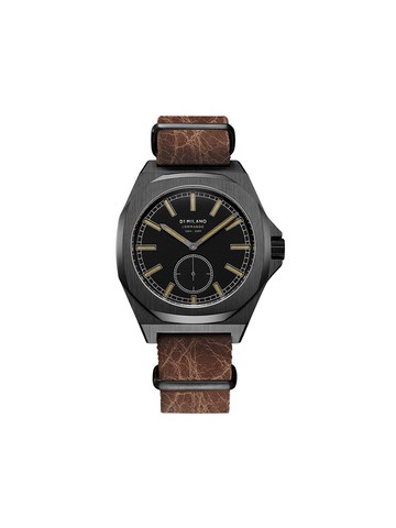 D1 Milano - Veteran Commando 38mm - unisex - Calf Leather/glass - One Size - Black