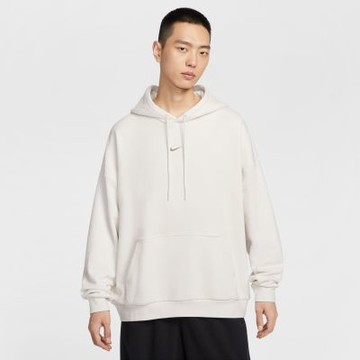 NIKE 長袖上衣 男 帽T 毛圈布 寬鬆版型 AS M NK FT GFX OS PO HDY 灰白 IR0103-030