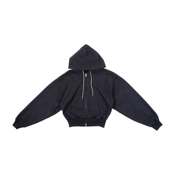 alexanderwang 水晶燙鑽裝飾抽繩黑色棉質連帽衫