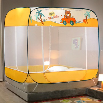 加密免安裝蒙古包防摔兒童可折疊蚊帳1.8m床1.5三開門家用1.2米床