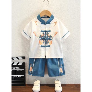 兒童漢服夏男童中國風小孩演出服女童新款唐裝小學生書童古裝夏季