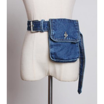 牛仔布腰帶女裝飾襯衫T恤配連衣裙子時尚百搭兩用腰包外穿寬腰封