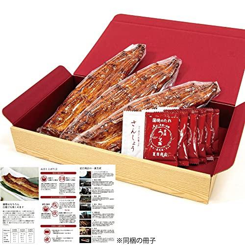 うなぎの夏目商店 贈り物 国産 豊橋うなぎ 蒲焼き 大155-167g×3尾 [大盛3人前] たれ・山椒付 [化粧箱]