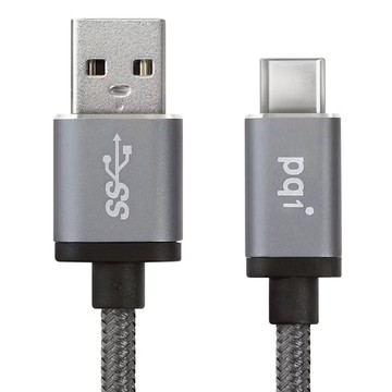 pqi 勁永 C-Cable metallic C to A 數據線 180cm  灰色  1條